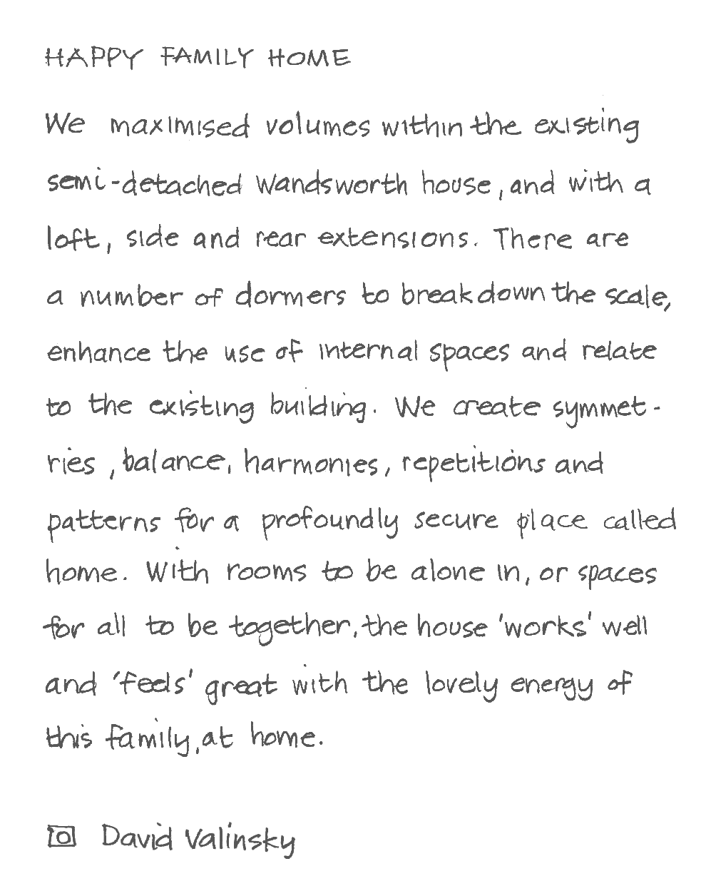 Text describing architectural project